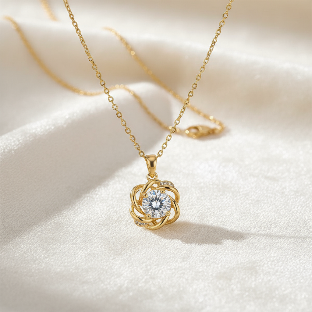 สร้อยคอ Eirin ทอง 18K พร้อมกล่อง, เครื่องประดับทันสมัยสําหรับผู้หญิง, ของขวัญที่สมบูรณ์แบบ