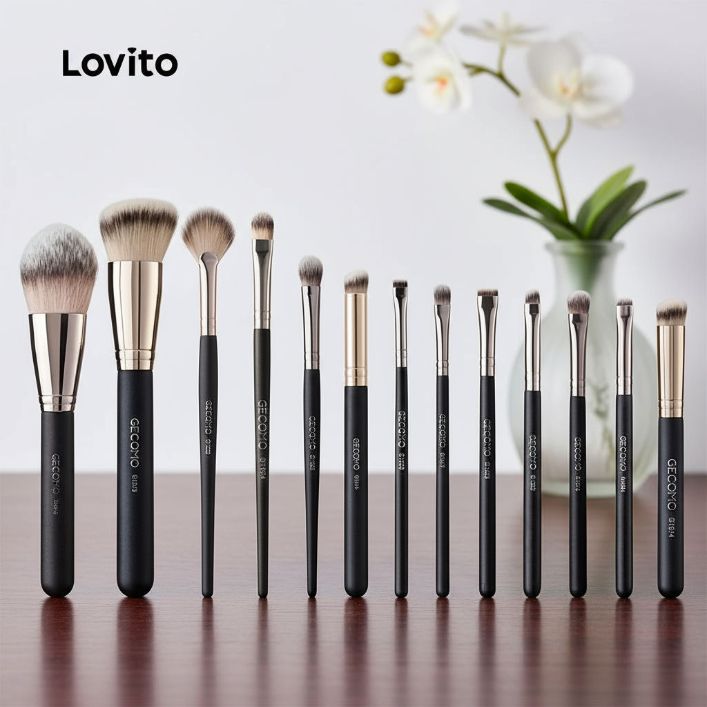 (trendy5)Lovito แปรงแต่งหน้า แปรงคอนซีลเลอร์ แปรงอายแชโดว์ แปรงเครื่องสําอาง แบบมืออาชีพ สําหรับผู้ห