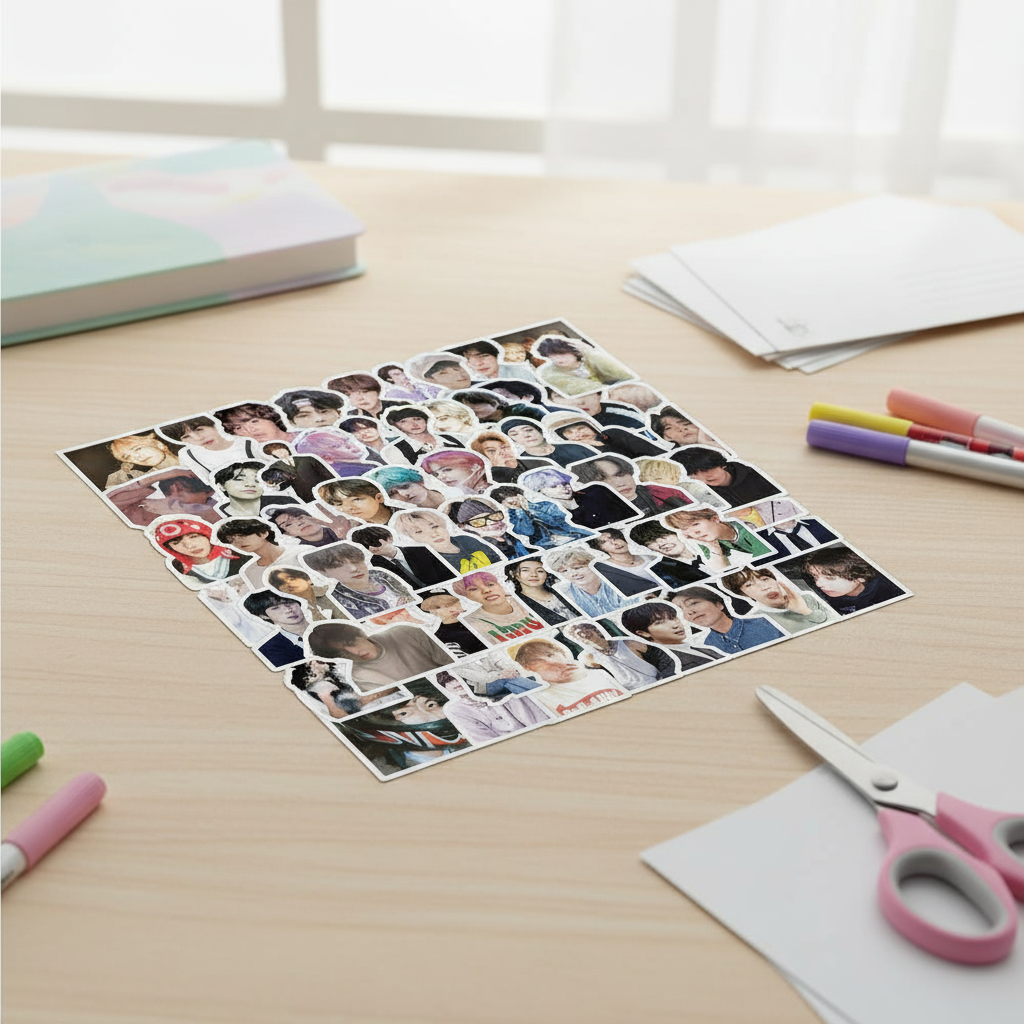 สติ๊กเกอร์ไวนิล 100 ชิ้น BTS RM & Jin – สําหรับหมวกกันน็อค จักรยาน และกล่องดินสอ (สินค้าลิขสิทธิ์วงบอยแบนด์ Kpop อย่างเป็นทางการ)
