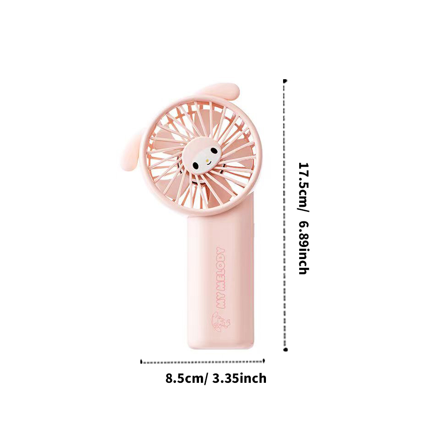 MINISO  พัดลมมือถือ Sanrio ซีรีส์สุดน่ารัก 1800mAh พัดลมขนาดเล็กพกพาธีมมายเมโลดี้ ราคา ถูกที่สุด ดีลบีเคเค แกลเลอรีภาพที่ 3