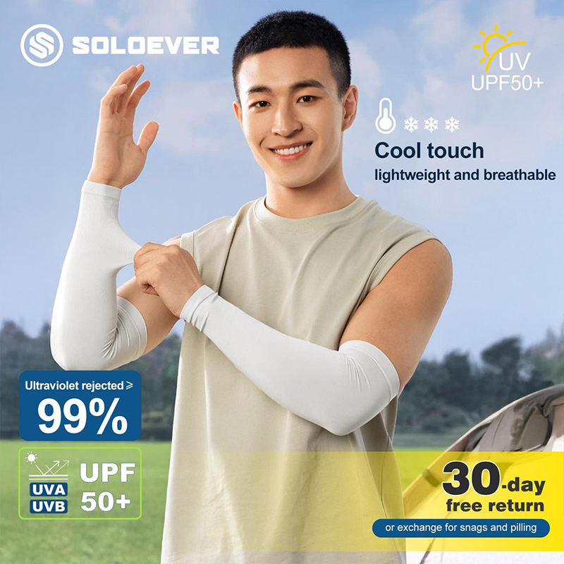 ปลอกแขน Soloever Upf50+ ป้องกันแสงแดดถุงมือระบายอากาศสําหรับผู้ชายและผู้หญิงระบายความร้อนกลางแจ้งขี่