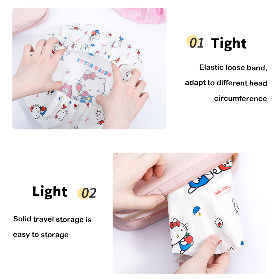 MINISO ตัวละครซานริโอ ชุดอาบน้ําน่ารักสะอาด ชุดผ้าคลุมผมอาบน้ํา 3 ชิ้น ชินนาม่อนโรล มายเมโลดี้ เฮลโลคิตตี้ ขนาด 16.5ซม. × 24ซม. ราคา ถูกที่สุด ดีลบีเคเค แกลเลอรีภาพที่ 8