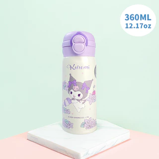 Hello Kitty & Kuromi กระติกน้ําสูญญากาศสแตนเลสแบบดื่มคู่ 360 มล. ขวดน้ําหุ้มฉนวนที่ทนทาน