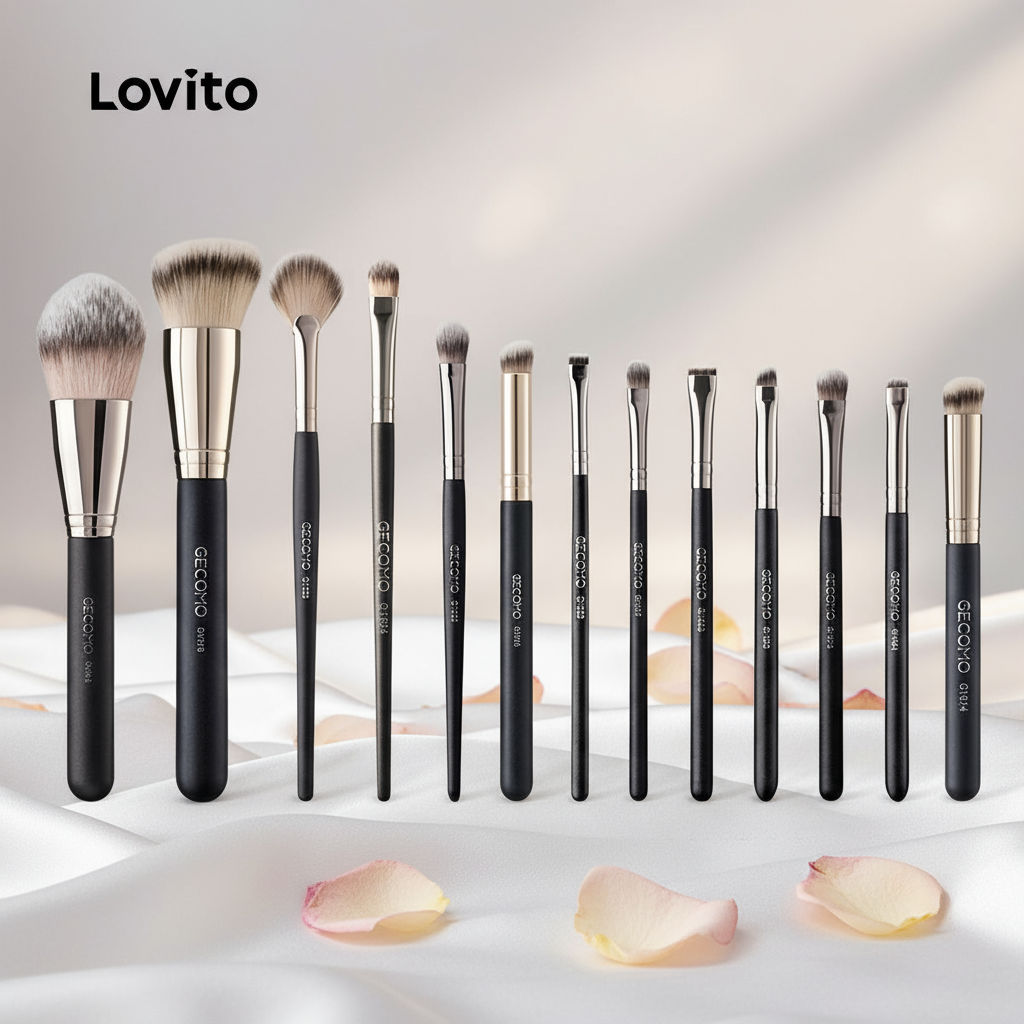 (trendy4)Lovito แปรงแต่งหน้า แปรงคอนซีลเลอร์ แปรงอายแชโดว์ แปรงเครื่องสําอาง แบบมืออาชีพ สําหรับผู้ห