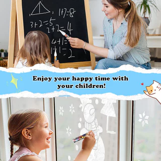 Liquid Chalk Marker ชุด 5 ชิ้นสีขาว Dustless กระดานดํา 8 ชิ้น 6 มม. Erasable Advertisement ปากกา
