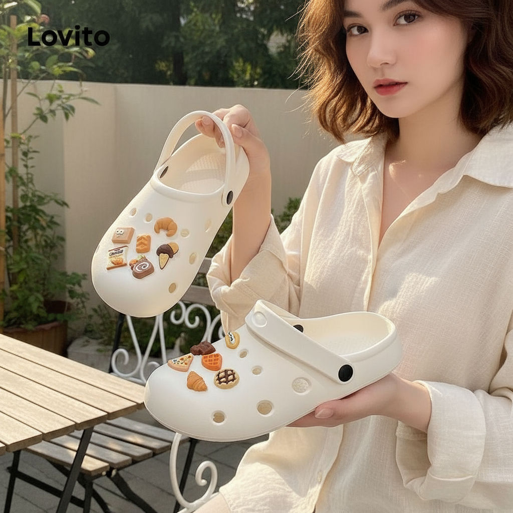 (Fashion_3) Lovito วัสดุ อีวา ธรรมดาสบายๆไม่มีเท้าเหม็นช็อคโกแลตนุ่มสบายแต่เพียงผู้เดียววันหยุดสุดสั