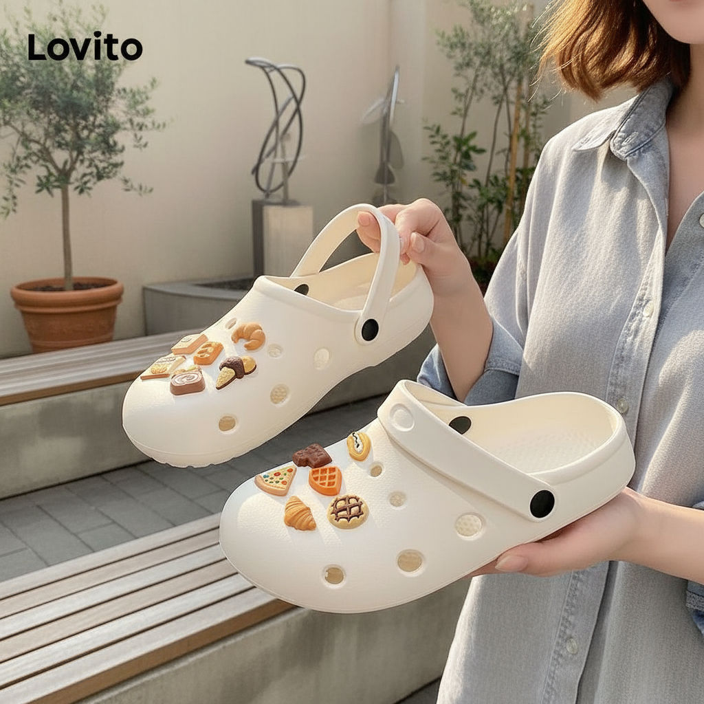 (trendy3)Lovito วัสดุ อีวา ธรรมดาสบายๆไม่มีเท้าเหม็นช็อคโกแลตนุ่มสบายแต่เพียงผู้เดียววันหยุดสุดสัปดา