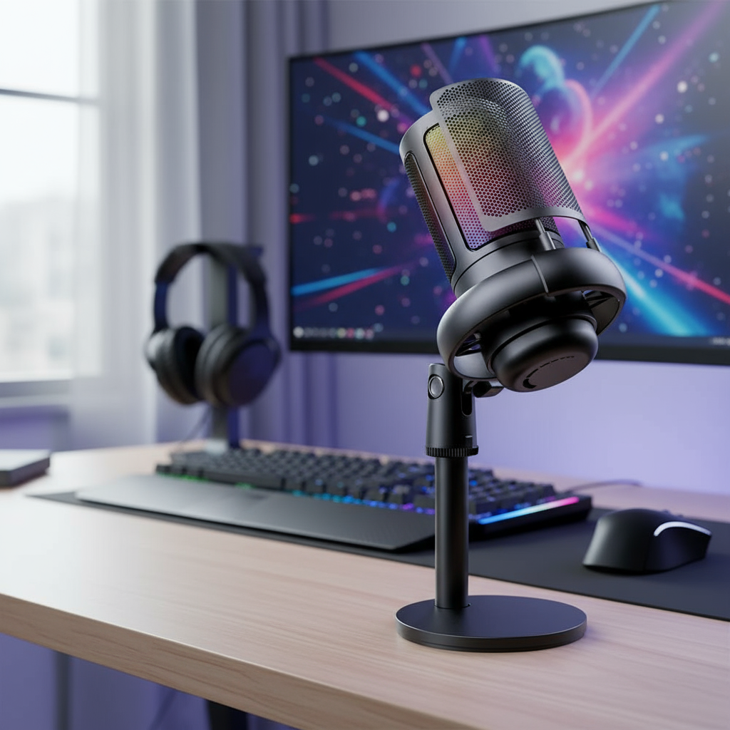 ไมโครโฟนเกมมิ่ง ME6S USB Mic 24bit/192khz RGB Condenser