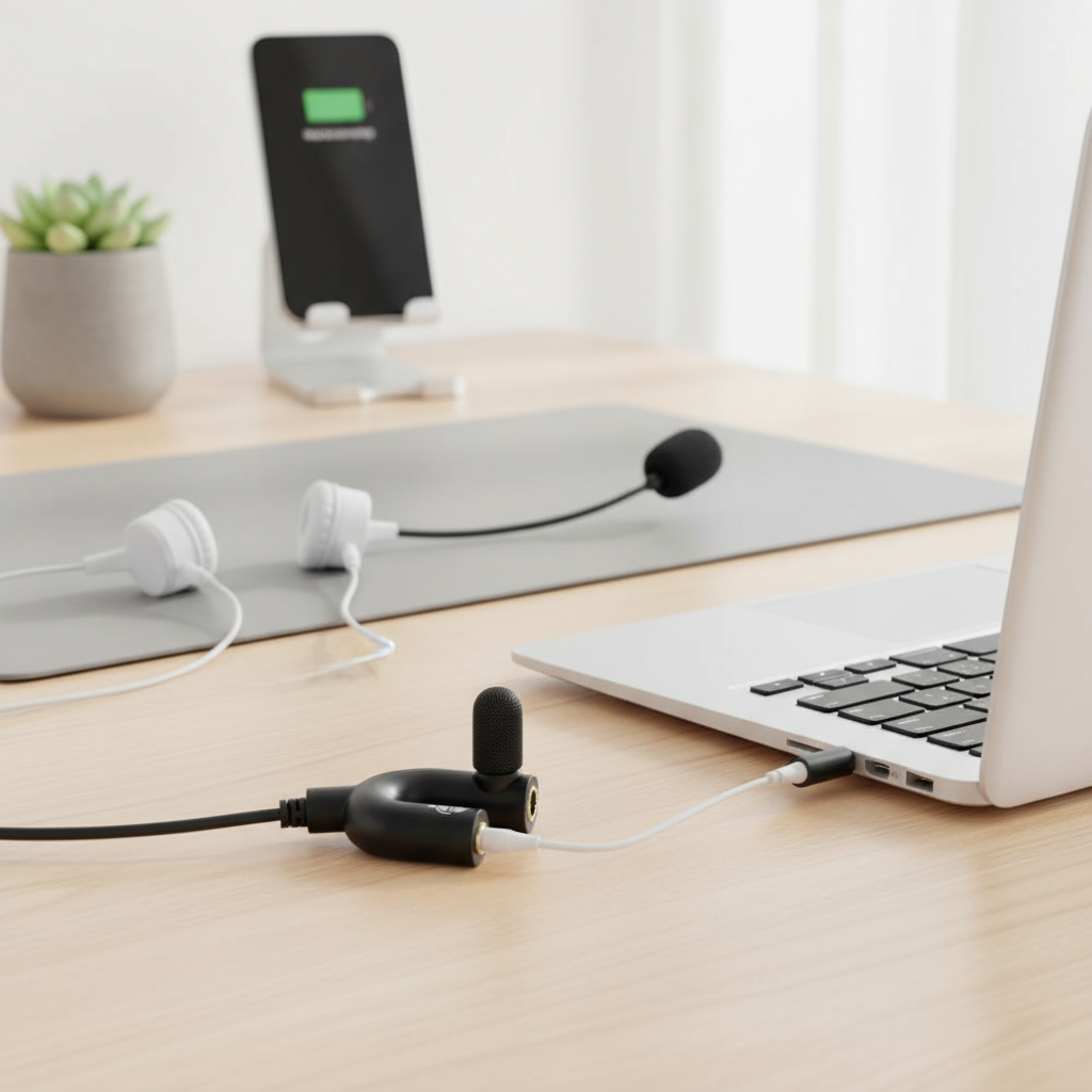 สายแปลงสัญญาณเสียง 3.5 มม. ตัวเมีย เป็น 3.5 มม. ตัวเมียคู่ แจ็ค Y สําหรับไมโครโฟน