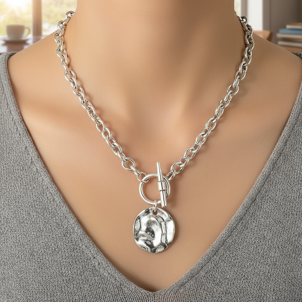 สร้อยคอหัวเข็มขัด OT โลหะผสม 1 ชิ้น สําหรับผู้ชายและผู้หญิง พร้อมจี้โซ่เครื่องประดับแบบผิดปกติ