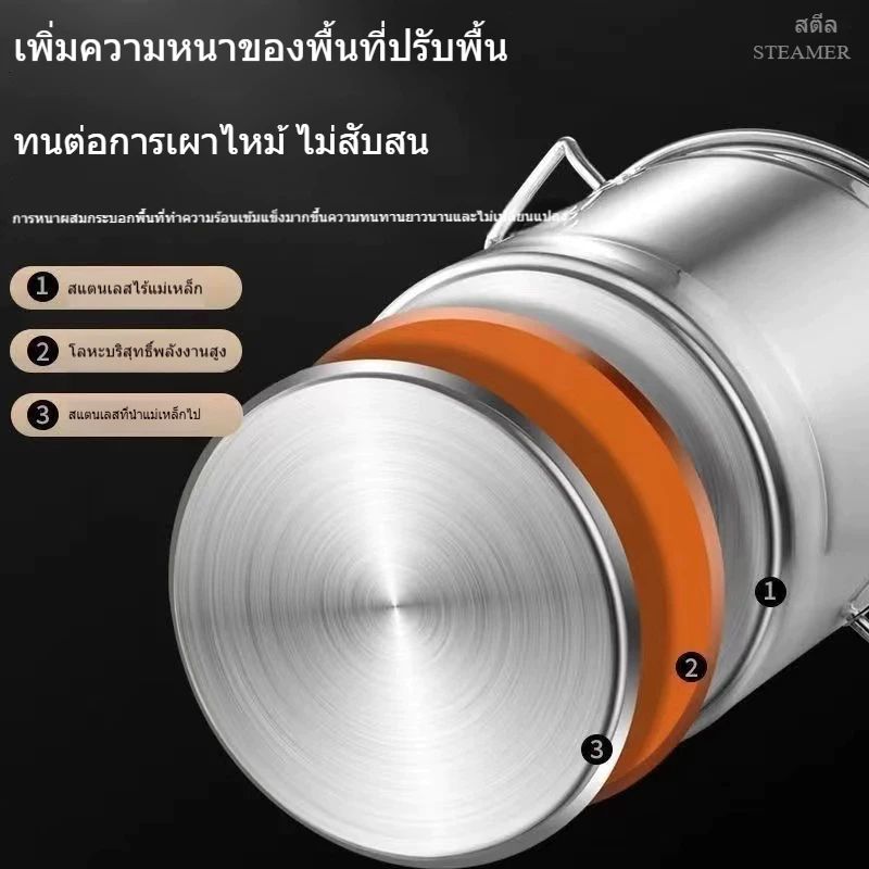 หม้อสตูว์ทรงสูง สแตนเลส แข็งแรง ทนทาน หนาพิเศษ ขนาด 25 ซม. - รูปที่ 5