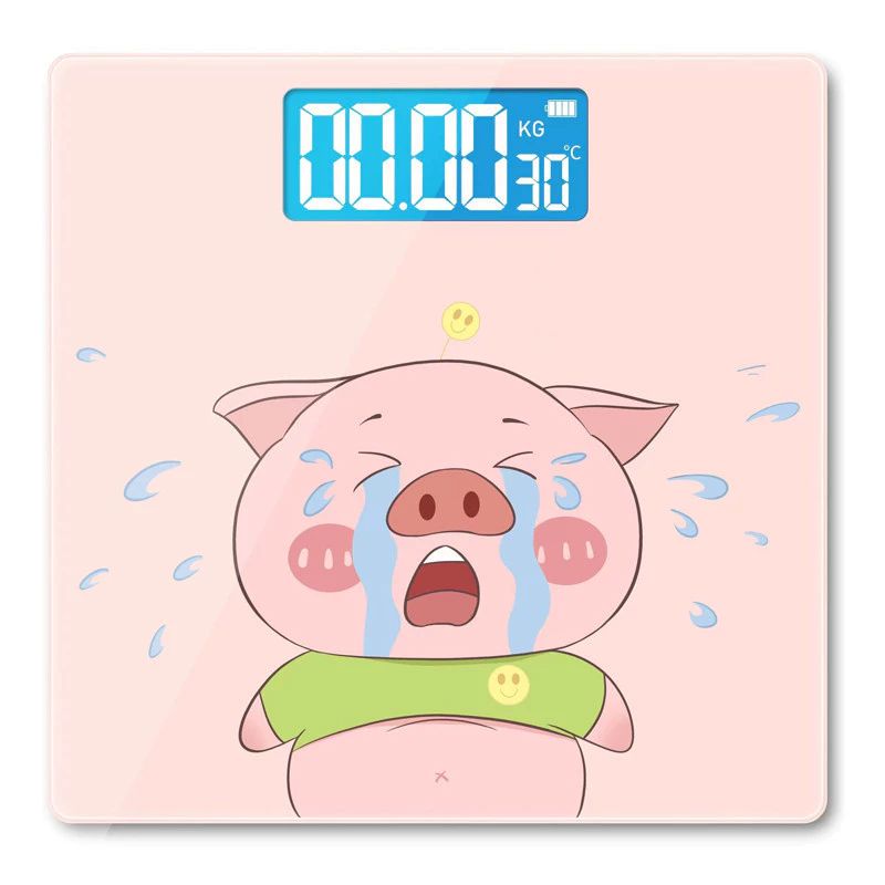 ⚖️ เครื่องชั่งน้ำหนักดิจิตอล LCD ลายหมูรัก รองรับ 180kg รูปที่ 3