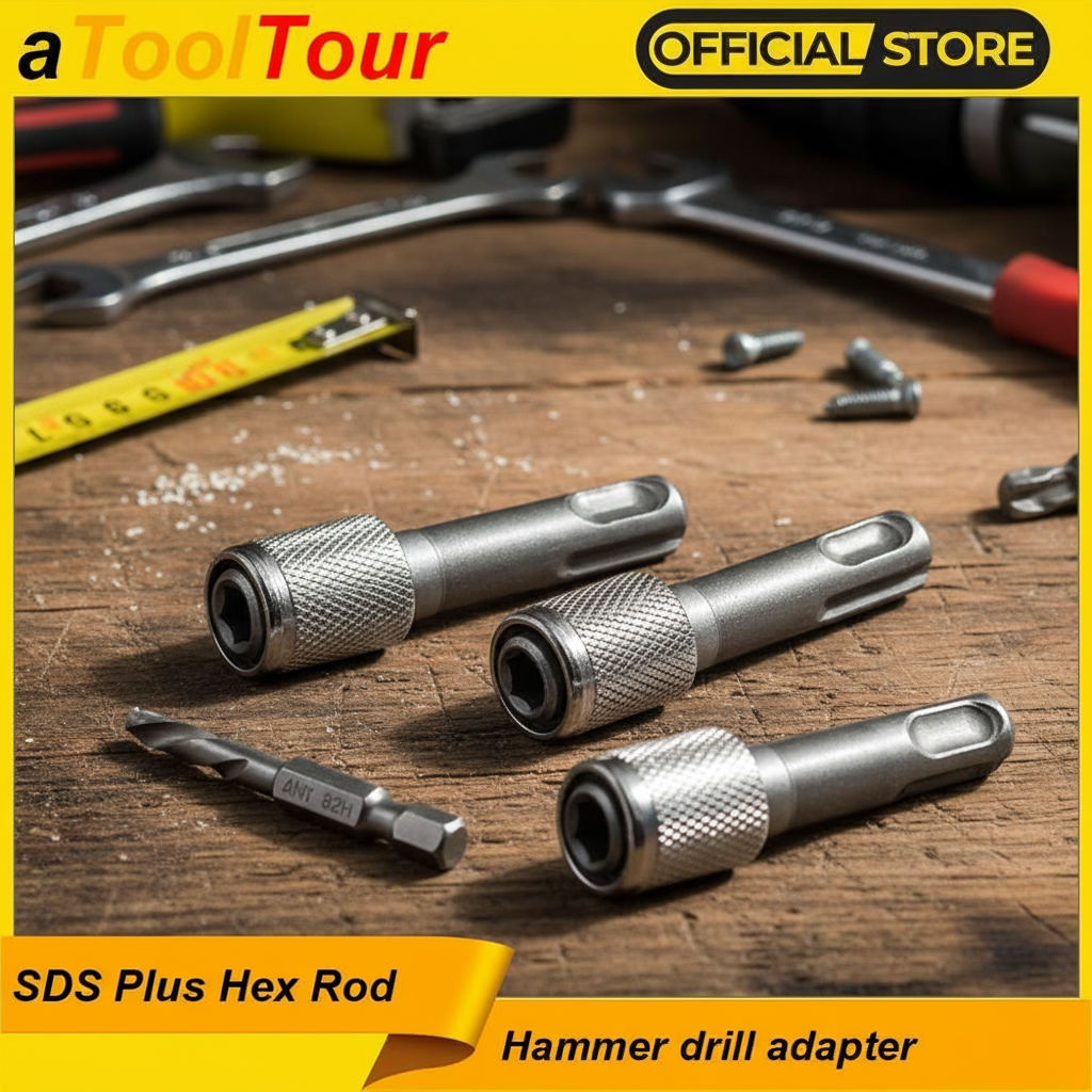 อะแดปเตอร์ SDS Plus เป็น Hex Shank สําหรับสว่านกระแทก, ตัวแปลง 1/4 นิ้ว Hex สําหรับไขควงไฟฟ้าและสว่า