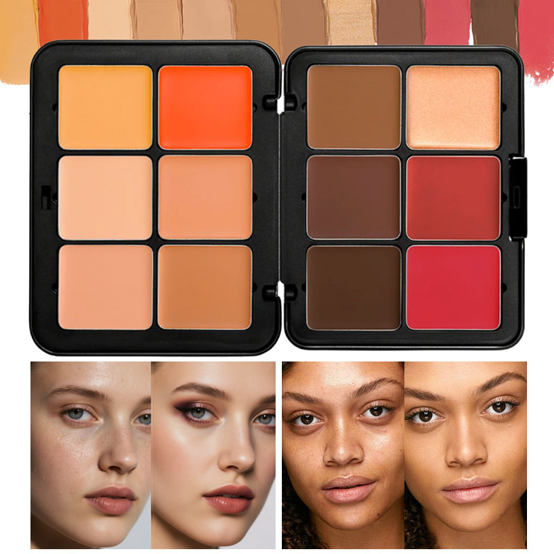 จานสีคอนซีลเลอร์ 12 สี สําหรับปกปิดรอยตําหนิและสิว เหมาะสําหรับรอบดวงตาและโครงหน้า