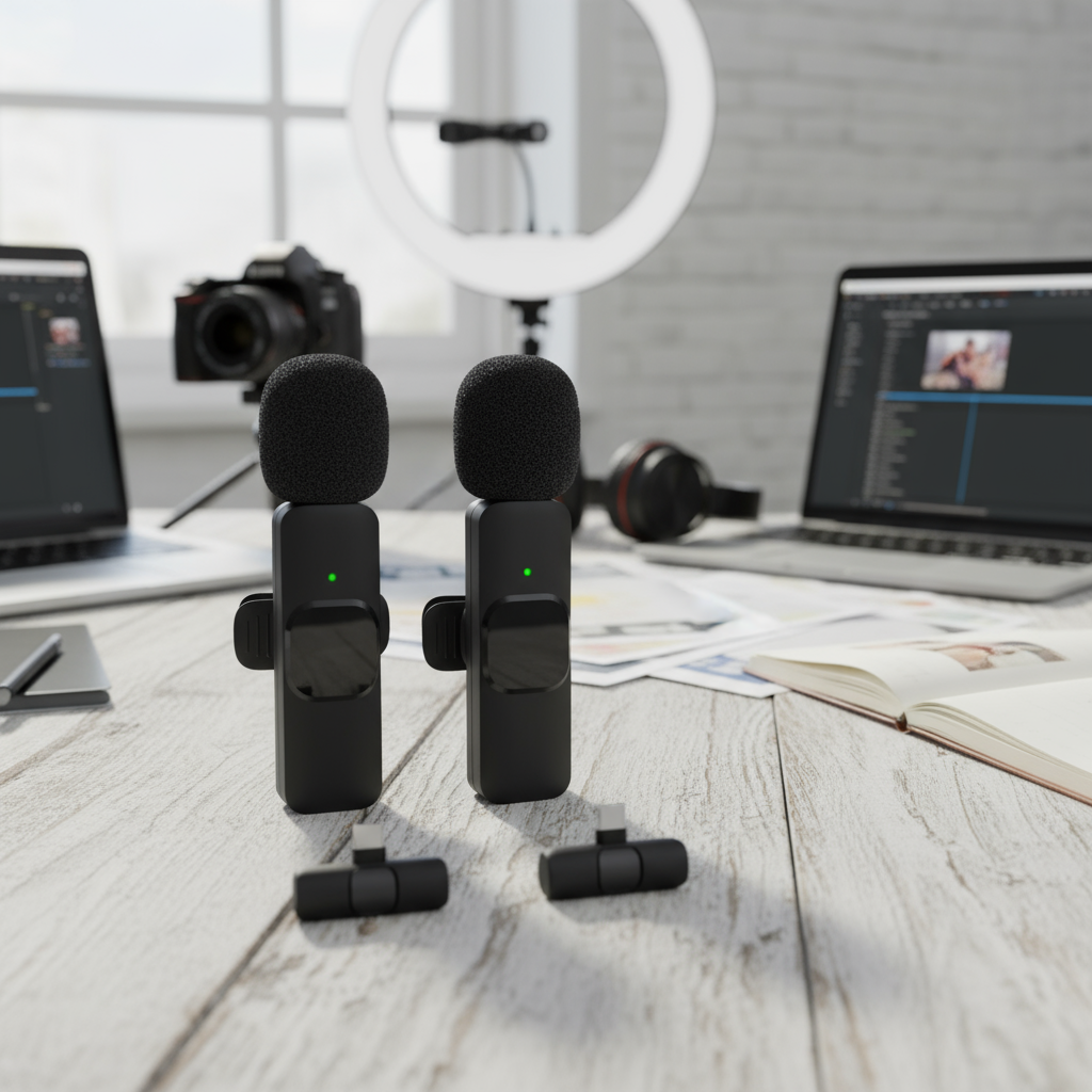 ไมค์ไร้สายแบบหนีบ K9 พร้อมตัดเสียงรบกวน สําหรับบล็อกกิ้งบน IOS และ TypeC