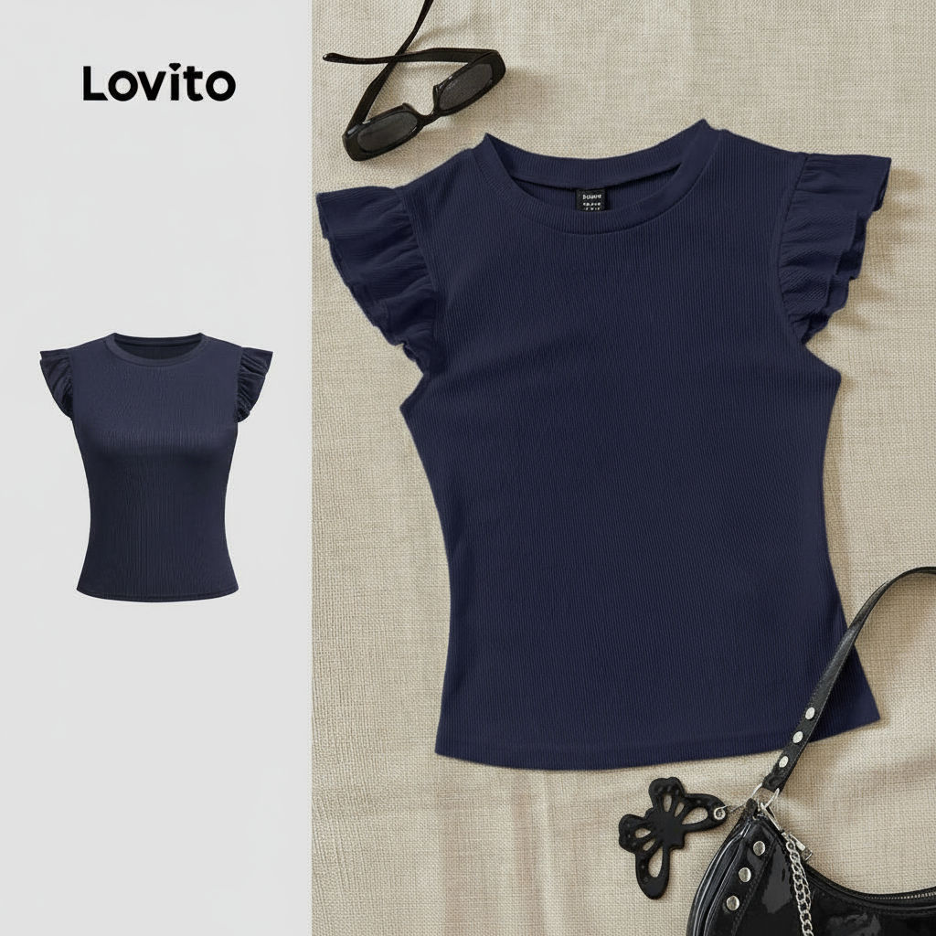 (trendy3)Lovito เสื้อกล้ามนัวเนียธรรมดาลําลองสําหรับผู้หญิง L133ED696