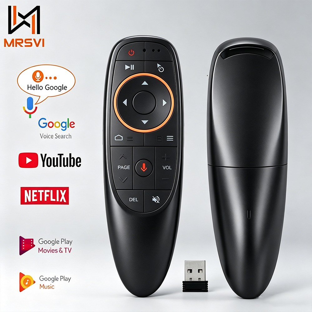 MRSVI G10S เมาส์อากาศไร้สาย ไจโร รีโมทเสียง สําหรับกล่องทีวีแอนดรอยด์ HK1 H96 MAX X88 PRO Q5 HTPC