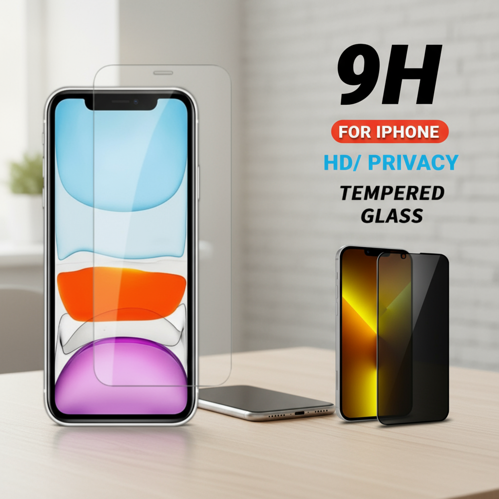 กระจกนิรภัยกันรอยหน้าจอ Ultra HD 9H สําหรับ iPhone 16 15 14 13 12 11Pro Max XR XS Plus