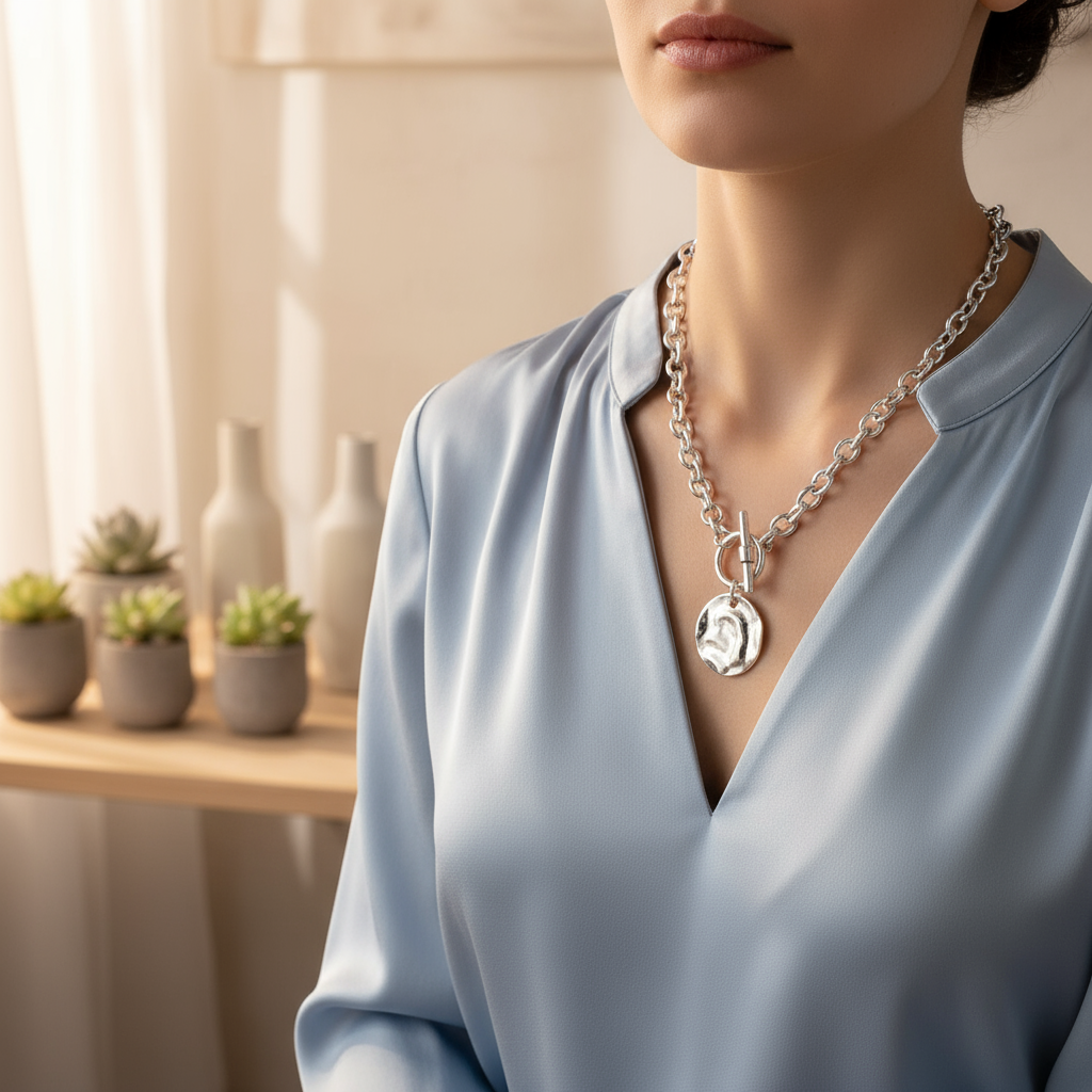 สร้อยคอจี้ OT โลหะผสม 1 ชิ้น สําหรับผู้ชายผู้หญิง เครื่องประดับโซ่ไม่สม่ําเสมอ