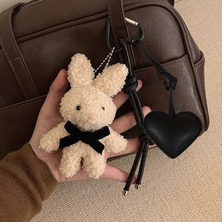 Y2K Plush Bunny พวงกุญแจน่ารักสําหรับกระเป๋า - กระเป๋าเป้สะพายหลัง Kawaii Charms - Coquette ของขวัญสําหรับสาวจี้กระต่าย​