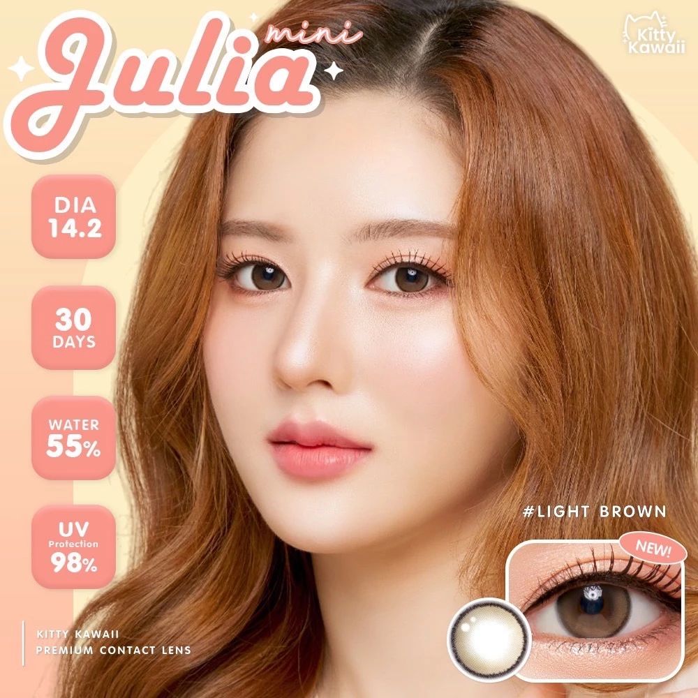 Kitty Kawaii คอนแทคเลนส์ คอนแทคเลนส์สายตา รุ่น Mini Julia สี Light Brown ค่าสายตา -100 (มี 2 สี)