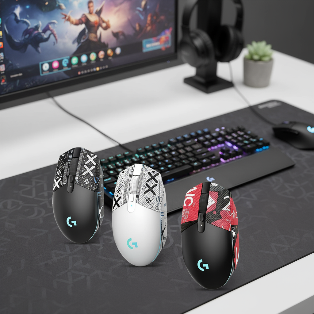 เทปกันลื่นสําหรับเมาส์ Logitech G304/G102 กันลื่น กันเหงื่อ นุ่ม ไม่เหนียวเหนอะหนะ