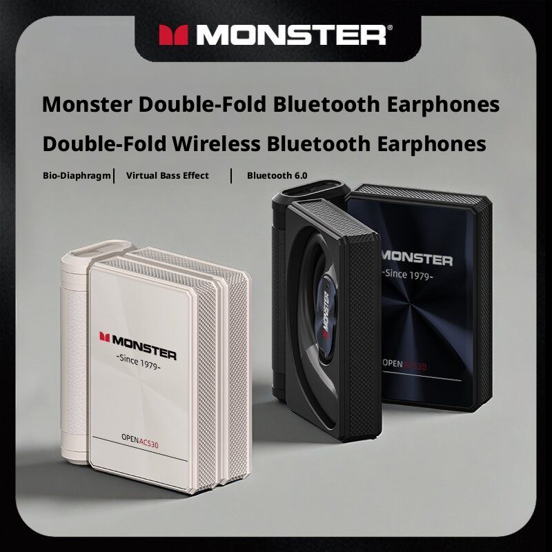 Monster AC530 หูฟังไร้สายบลูทูธหูฟังชนิดใส่ในหูแบบครอบหูกีฬาชุดฟังตัดเสียงรบกวนสําหรับเพลงใช้ทุกวัน