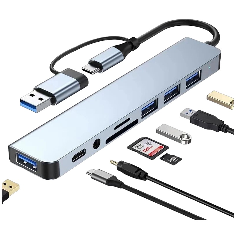 ฮับ USB-C หลายพอร์ตพร้อมช่องอ่านการ์ดหน่วยความจำสำหรับแล็ปท็อป Huawei