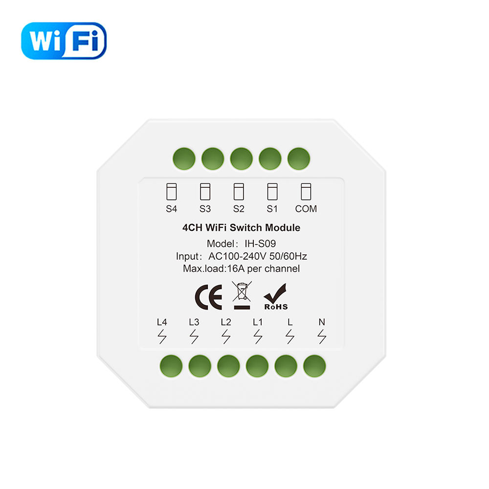 สําหรับ Tuya 4CH WiFi สมาร์ทโมดูลสวิทช์ 16A Ac100-240V ทํางานสมาร์ทชีวิตทํางานร่วมกับ Alexa พร้อมเสี