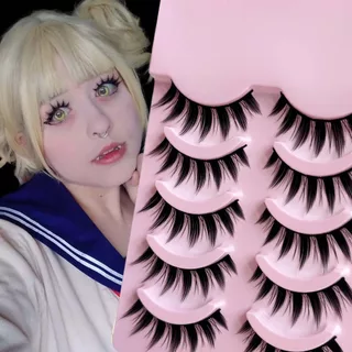 ขนตาปลอม 3D Big Devil 5 คู่ - Spky Manga Style C-Curl, Wispy Dramamatic Volume Faux Mink, ชุดขนตานางฟ้าที่สะดวกสบายสําหรับคอสเพลย์ & Daily Glam