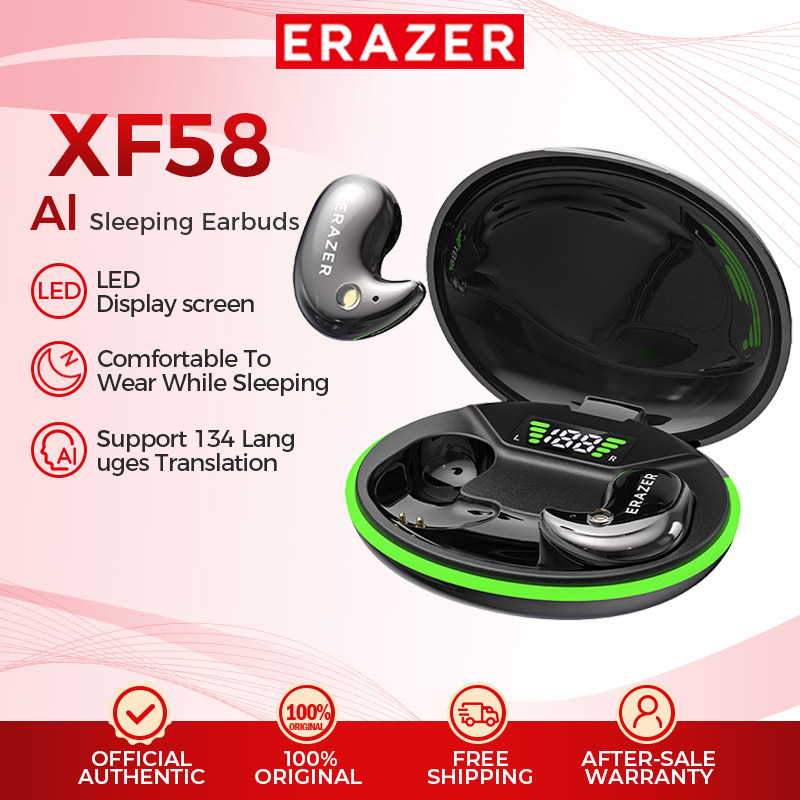 ERAZER XF58 หูฟังนอนหลับ AI สมาร์ทหูฟังแปลแบบเรียลไทม์ไร้สายบลูทูธจอแสดงผล LED ไฮไฟสเตอริโอหูฟัง