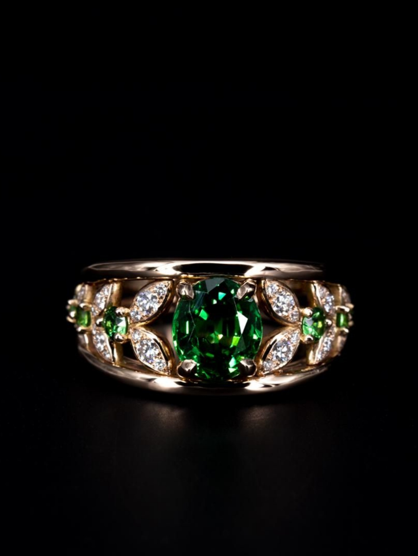 แหวน พลอยเทียม ดอกไม้สําหรับผู้หญิงงานแต่งงานของขวัญเครื่องประดับแฟชั่นหรูหรา - รูปที่ 3