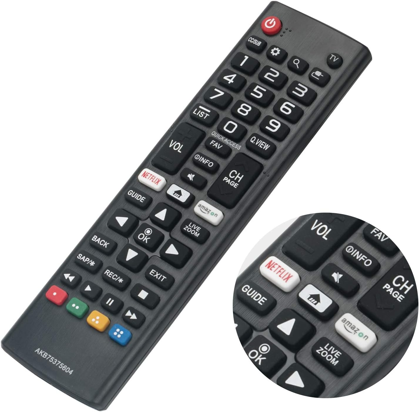 สําหรับรีโมทควบคุมทีวีอัจฉริยะ LG ใช้ได้กับทีวี LG ทุกรุ่น สําหรับ AKB75375604