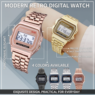 นาฬิกาข้อมือผู้หญิง Retro Elegant Squar e Quartz Timepiece นาฬิกาแฟชั่นสไตล์มินิมอล Rose Gold
