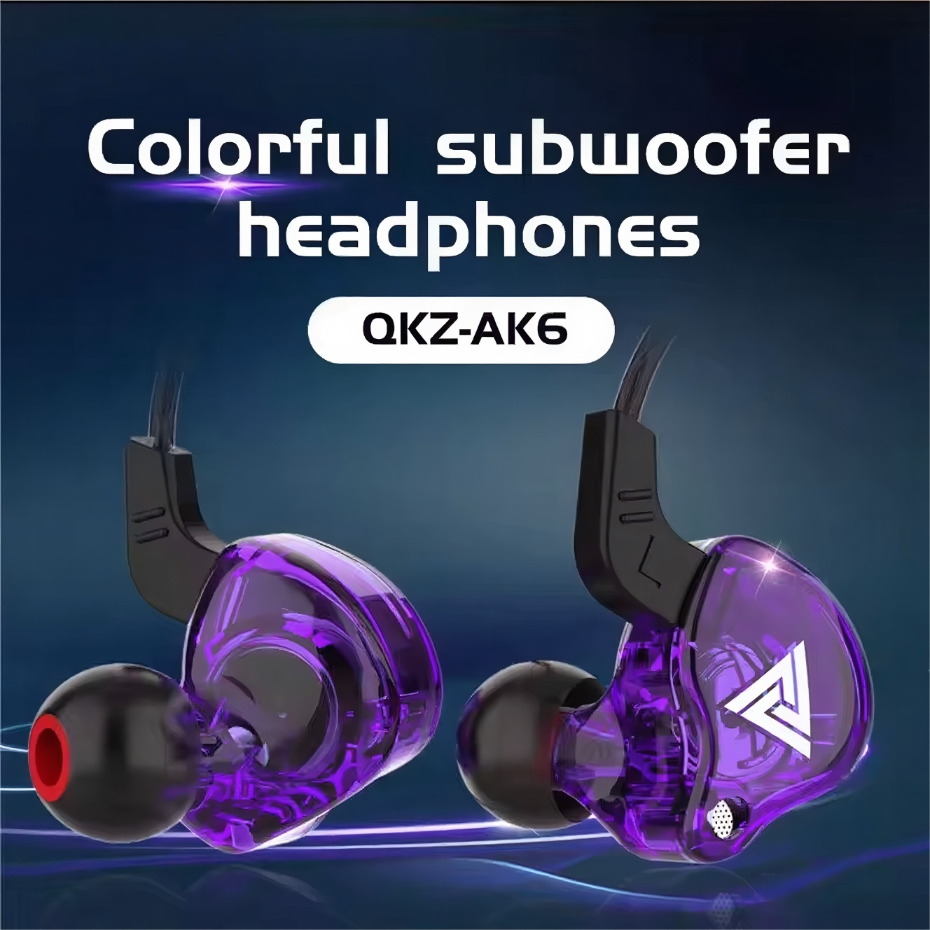 QKZ AK6 บลูทูธหูฟังชนิดใส่ในหู 6 ไดร์เวอร์แบบไดนามิก HIFI Bass Boost พร้อมไมโครโฟนกีฬา Secure Fit เส