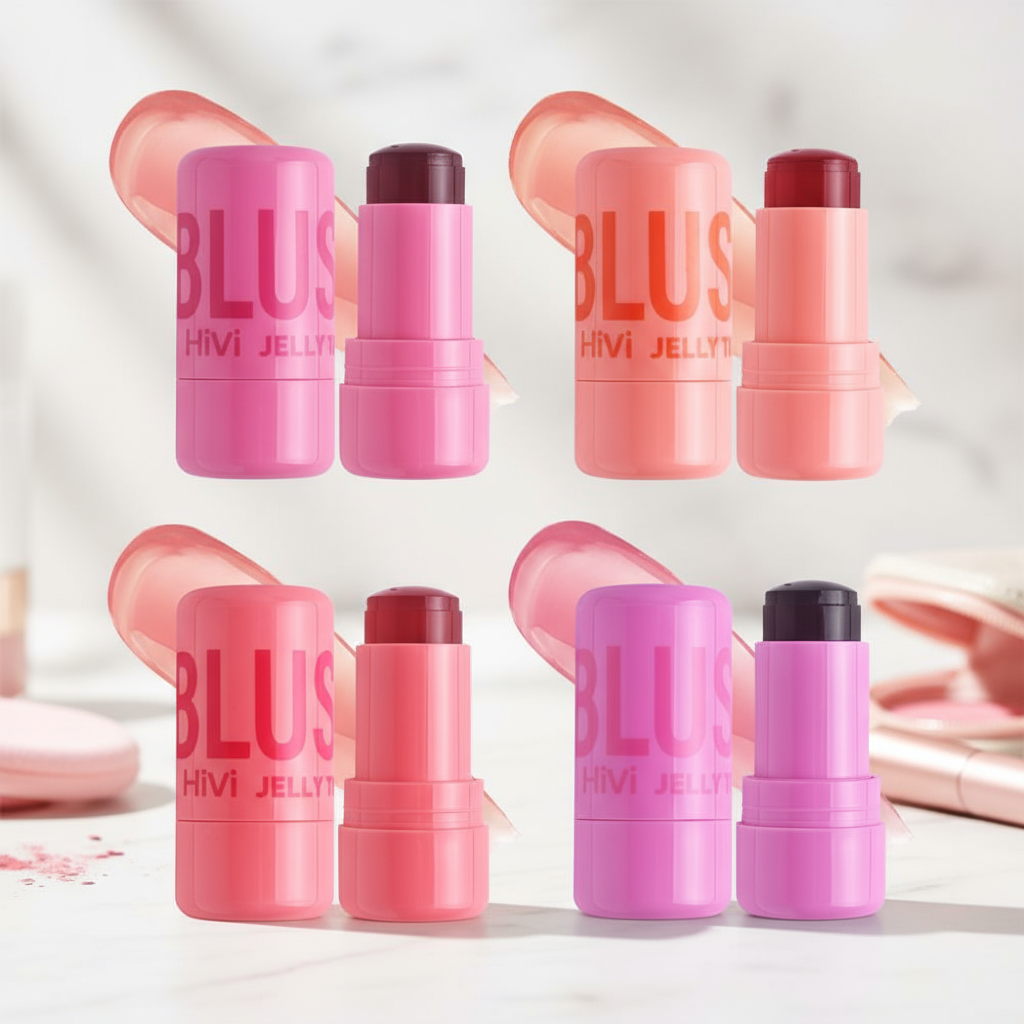 สติ๊กบลัชเจลลี่, 2-อิน-1 บลัชสําหรับปากและแก้ม, สีสดชัด, เมคอัพรูจติดทนนาน 5g