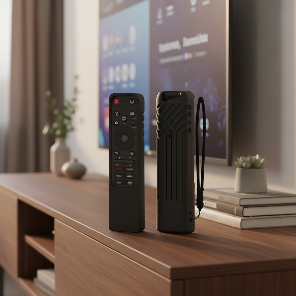 เคสซิลิโคนกันลื่นสําหรับ LG MR25 GA Magic Remote, ฝาครอบกันกระแทกล้างทําความสะอาดได้พร้อมช่องสายคล้อ