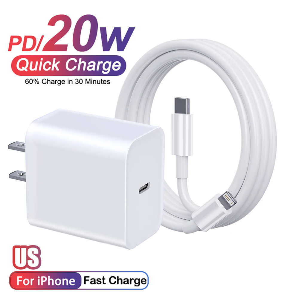 NNBILI PD20W ที่ชาร์จเร็วสายชาร์จเร็วแบบ PD type-C เป็น IOS สําหรับ iPhone 14 13 12 11 Pro Max Mini 