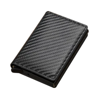 กระเป๋าสตางค์ RFID คาร์บอนไฟเบอร์ระดับพรีเมียม - ที่ใส่บัตรอะลูมิเนียมอัลลอยด์ป้องกันการโจรกรรมสําหรับผู้ชาย