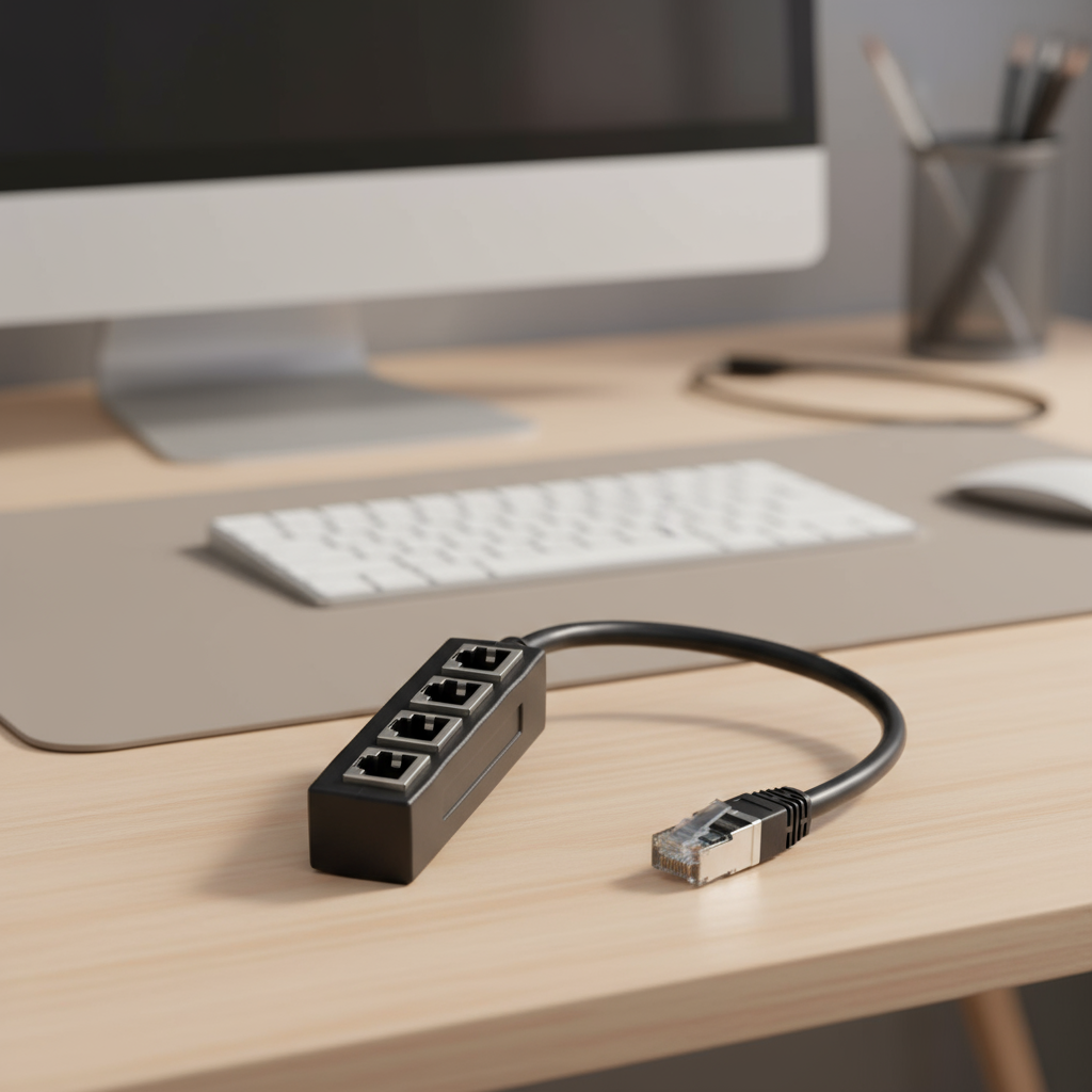 ตัวแยกอีเธอร์เน็ต RJ45 1 ต่อ 4 พอร์ต อะแดปเตอร์ LAN ตัวเมีย สําหรับหัวต่อ Cat5 Cat5e Cat6 Cat7