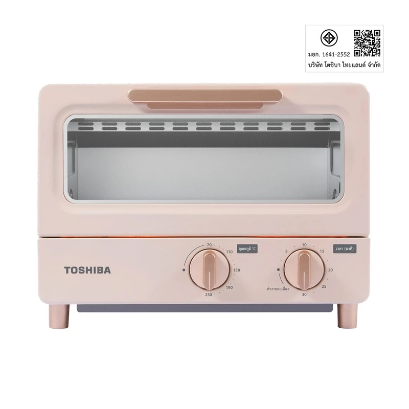 TOSHIBA เตาอบเล็ก ความจุ 10 ลิตร สีชมพู พาสเทล รุ่น ET-TD7080(PN)