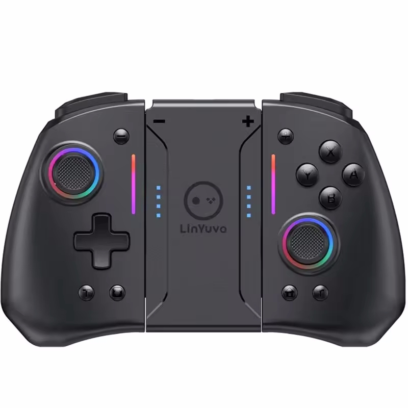 รีโมทคอนโทรลบลูทูธไร้สายสําหรับ Nintendo Switch และ OLED & Lite เกมแพดจอยสติ๊กเอฟเฟกต์ฮอลล์ RGB ไฟหกแกนเคลื่อนไหว