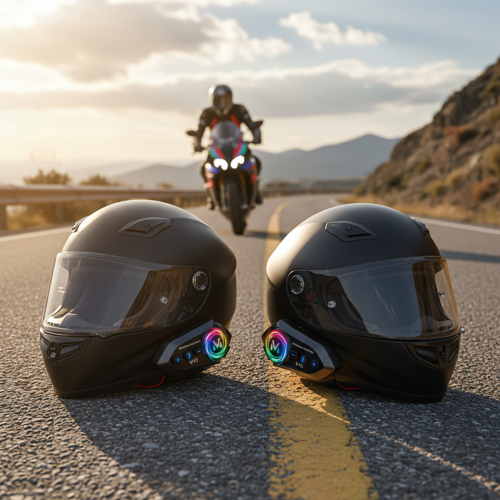 Y12ro หมวกกันน็อคบลูทูธ 5.4 อินเตอร์คอมสําหรับรถจักรยานยนต์ 500M ไร้สาย IPX6 กันน้ํา พร้อมตัดเสียงรบ