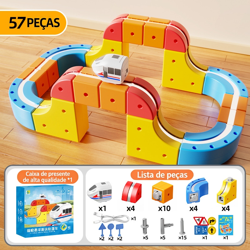 SEMBO BLOCK บล็อกอาคาร,ของเล่นฝึกสําหรับเด็กเด็ก,บล็อก Sembo,Magnetic-Levtation Car Track อเนกประสงค