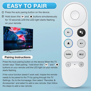 เสียงรีโมทคอนโทรลสากลสําหรับ Google Chromecast 4k Snow สําหรับ Smrt ทีวีสําหรับ G9N9N GA01920-US