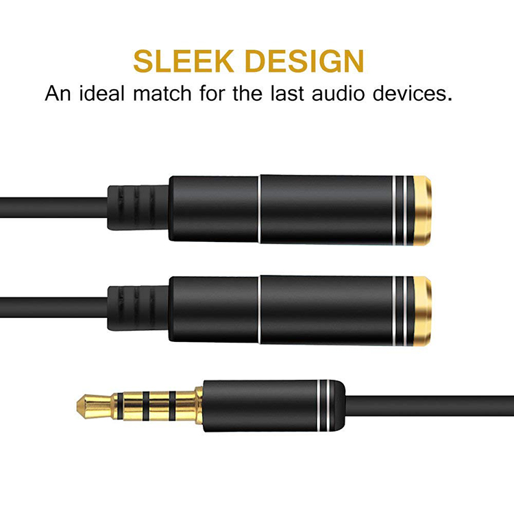 3 5 มม.AUX Audio Splitter สําหรับคอมพิวเตอร์แล็ปท็อปไมโครโฟนและหูฟังใช้ชุดหูฟังสําหรับเล่นเกม PC Pro