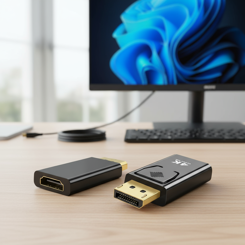 อะแดปเตอร์แปลง DisplayPort เป็น HDMI 4K พร้อมเสียง สําหรับแล็ปท็อป ทีวี คอมพิวเตอร์