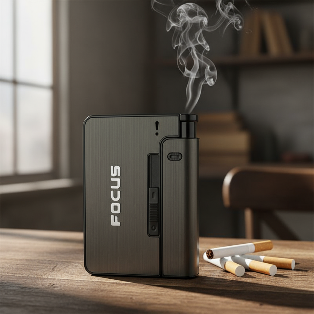 กล่องเคสโลหะอัตโนมัติ FOCUS กล่องพกพาของขวัญสําหรับผู้ชาย
