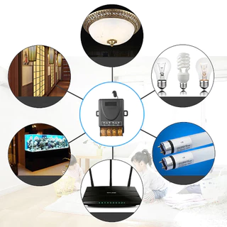 เครื่องส่งสัญญาณรีเลย์ 30A รีซีฟเวอร์ 1CH และรีโมทไร้สาย 2 ปุ่ม RF 433Mhz AC 110V 220V