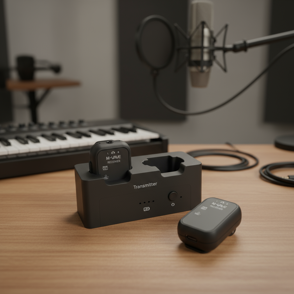 ระบบ M-VAVE WP-12 2.4GHz ไร้สายสําหรับมอนิเตอร์อินเอียร์ | 1Tx+2Rx พร้อมความหน่วงต่ําพิเศษ 3ms | แบต